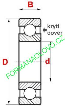 NEREZOVÉ KULIČKOVÉ LOŽISKO 2,5x6x2,6MM 