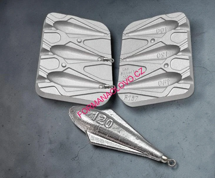 Forma na olovo F167 Mořské olovo 100/120/140g