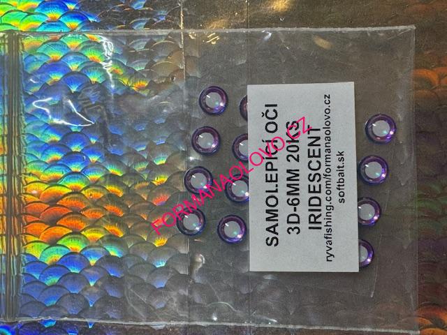 SAMOLEPÍCÍ 3D OČI IRIDESCENT-6MM 20KS