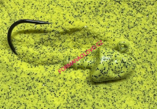 GUMOVÁ BARVA NA JIGOVÉ HLAVY YELLOW GLITTER BLACK