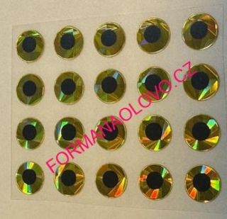 SAMOLEPÍCÍ 2D OČI GOLD-6MM 20KS