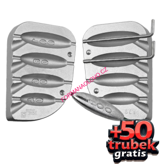 FORMA NA OLOVO TORPÉDO IN-LINE 40,60,80,100G+TRUBIČKY 3MM GRÁTIS 50KS
