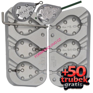 FORMA NA OLOVO IN-LINE GRIPPA 100,120,140G +50KS TRUBIČEK ZDARMA