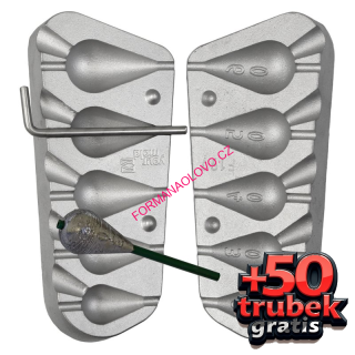 FORMA NA OLOVO HRUŠKA IN-LINE 20,30,40,50,60G+TRUBIČKY 3MM GRÁTIS 50KS