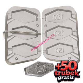FORMA NA OLOVO PLACKA 150,160,180G+TRUBIČKY 3MM GRÁTIS 50KS